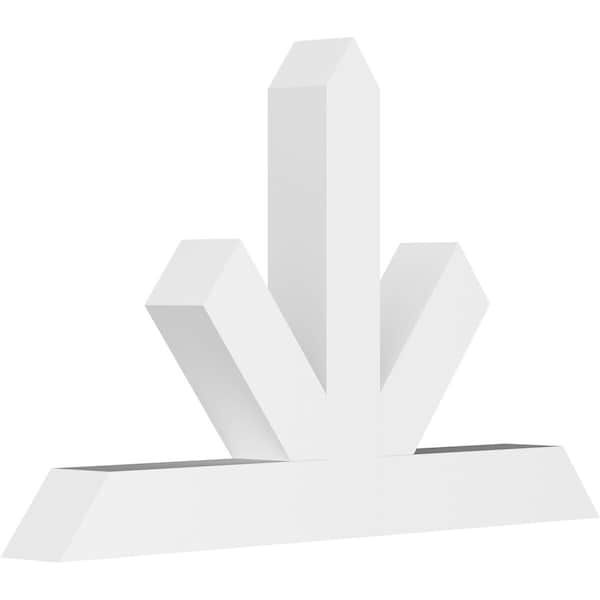 Ekena Millwork Saratoga Architectural Grade PVC Gable Bracket, 60"W x 37 1/2"H x 6"D x 6"F, 15/12 Pitch GBP060X38X0606SAR00 - main